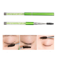 Load image into Gallery viewer, Colorful Rhinestone Handle Eyelash Extension Makeup Mascara Wand Crystal Eyelash Brush
